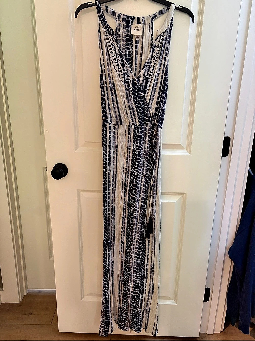 Knox Rose Blue and White Tie-Dye Maxi Dress Blue & White Large